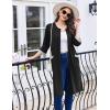 Ekouaer Womens Zipper Robe 3/4 Sleeve Ribbed Knit Short Housecoat Lightweight Knee Length Bathrobe with Pockets S-3XL(Black)