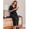 Ekouaer Women’s Zipper Robes Full Length Short Sleeve Housecoats House Dress with Pockets Loungewear Nightgown B-Black,3XL