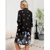 Ekouaer Zipper Robes for Women 3/4 Sleeve Housecoats Knee Length Bathrobe Lightweight Nightgown with Pockets S-3XL(Butterfly Flowers)