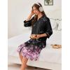Ekouaer Zipper Robes for Women 3/4 Sleeve Housecoats Knee Length Bathrobe Lightweight Nightgown with Pockets S-3XL(Cherry Blossoms)
