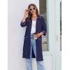 Ekouaer Zipper Robes for Women 3/4 Sleeve Housecoats Knee Length Bathrobe Lightweight Nightgown with Pockets S-3XL(Navy Blue)