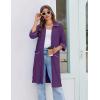 Ekouaer Zipper Robes for Women 3/4 Sleeve Housecoats Knee Length Bathrobe Lightweight Nightgown with Pockets S-3XL(Purple)