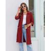 Ekouaer Zipper Robes for Women 3/4 Sleeve Housecoats Knee Length Bathrobe Lightweight Nightgown with Pockets S-3XL(Wine Red)