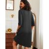 Ekouaer Zipper Robes for Women 3/4 Sleeve Waffle Knit Bathrobe Lightweight Short Housecoat with Pockets Soft Loungewear