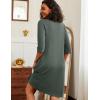 Ekouaer Zipper Robes for Women 3/4 Sleeve Waffle Knit Bathrobe Lightweight Short Housecoat with Pockets Soft Loungewear S-3XL(Dark Green)