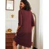 Ekouaer Zipper Robes for Women 3/4 Sleeve Waffle Knit Bathrobe Lightweight Short Housecoat with Pockets Soft Loungewear S-3XL(Dark Red)