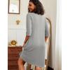 Ekouaer Zipper Robes for Women 3/4 Sleeve Waffle Knit Bathrobe Lightweight Short Housecoat with Pockets Soft Loungewear S-3XL(Light Gray)