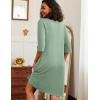 Ekouaer Zipper Robes for Women 3/4 Sleeve Waffle Knit Bathrobe Lightweight Short Housecoat with Pockets Soft Loungewear S-3XL(Mint Green)