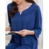 Ekouaer Zipper Robes for Women 3/4 Sleeves Housecoat Soft Nightgowns Sleepwear Mumu House Dresses with Pockets S-3XL(Mandola)