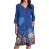 Ekouaer Zipper Robes for Women 3/4 Sleeves Housecoat Soft Nightgowns Sleepwear Mumu House Dresses with Pockets S-3XL(Mandola)