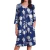 Ekouaer Zipper Robes for Women 3/4 Sleeves Housecoat Soft Nightgowns Sleepwear Mumu House Dresses with Pockets S-3XL(Paisley)