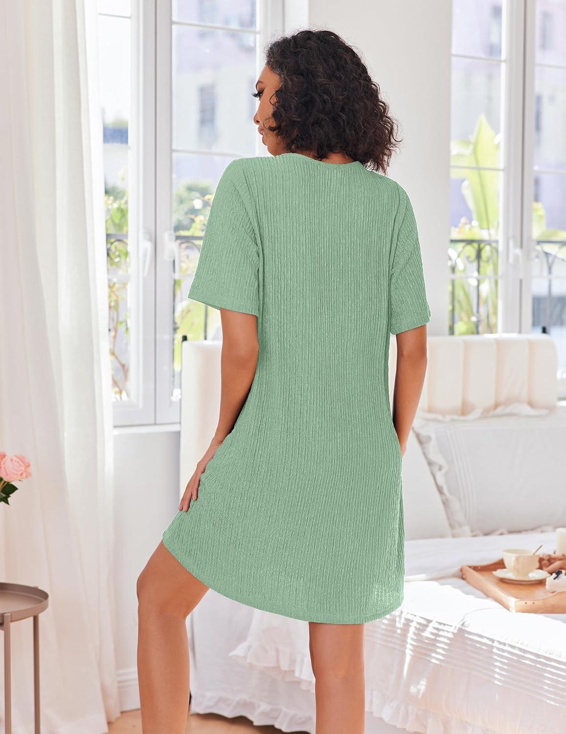 imageEkouaer Women Zipper Robes Knit Short Bathrobe Lightweight House Coat with Pockets Soft Nightgown SXXLTurquoise