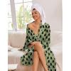 Ekouaer Kimono Robes for Women Long Lightweight Knit Bathrobe Shawl Soft Sleepwear Casual Ladies Loungewear S-XXL(Army Green Bigfoot)