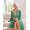 Ekouaer Kimono Robes for Women Long Lightweight Knit Bathrobe Shawl Soft Sleepwear Casual Ladies Loungewear S-XXL(Celadon Green)