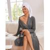 Ekouaer Kimono Robes for Women Long Lightweight Knit Bathrobe Shawl Soft Sleepwear Casual Ladies Loungewear S-XXL(Dark Gray)