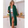 Ekouaer Kimono Robes for Women Long Lightweight Knit Bathrobe Shawl Soft Sleepwear Casual Ladies Loungewear S-XXL(Dark Green)