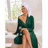 Ekouaer Kimono Robes for Women Long Lightweight Knit Bathrobe Shawl Soft Sleepwear Casual Ladies Loungewear S-XXL(Dark Green)