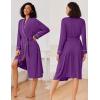 Ekouaer Kimono Robes for Women Long Lightweight Knit Bathrobe Shawl Soft Sleepwear Casual Ladies Loungewear S-XXL(Deep Purple)