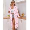 Ekouaer Kimono Robes for Women Long Lightweight Knit Bathrobe Shawl Soft Sleepwear Casual Ladies Loungewear S-XXL(Flamingos)