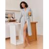 Ekouaer Kimono Robes for Women Long Lightweight Knit Bathrobe Shawl Soft Sleepwear Casual Ladies Loungewear S-XXL(Light Gray)