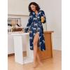 Ekouaer Kimono Robes for Women Long Lightweight Knit Bathrobe Shawl Soft Sleepwear Casual Ladies Loungewear S-XXL(Navy With Zebra Print)