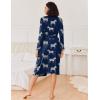 Ekouaer Kimono Robes for Women Long Lightweight Knit Bathrobe Shawl Soft Sleepwear Casual Ladies Loungewear S-XXL(Navy With Zebra Print)