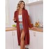 Ekouaer Kimono Robes for Women Long Lightweight Knit Bathrobe Shawl Soft Sleepwear Casual Ladies Loungewear S-XXL(Wine Red)