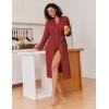 Ekouaer Kimono Robes for Women Long Lightweight Knit Bathrobe Shawl Soft Sleepwear Casual Ladies Loungewear S-XXL(Wine Red)