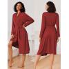 Ekouaer Kimono Robes for Women Long Lightweight Knit Bathrobe Shawl Soft Sleepwear Casual Ladies Loungewear S-XXL(Wine Red)
