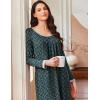 Ekouaer Long Nightgowns for Women Long Sleeve Sleepshirts Loungewear Casual Sleepwear Loose Sleep Dress with Pockets(Black With White Flowers)