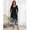 Ekouaer Long Nightgowns for Women Long Sleeve Sleepshirts Loungewear Casual Sleepwear Loose Sleep Dress with Pockets(Floral Butterfly)