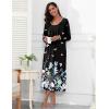 Ekouaer Long Nightgowns for Women Long Sleeve Sleepshirts Loungewear Casual Sleepwear Loose Sleep Dress with Pockets(Floral Butterfly)