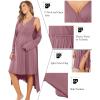 Ekouaer Maternity Nursing Gown and Robe Set Labor Delivery Nursing Nightgowns for Breastfeeding Pregnancy Clothes(Grey Red)