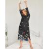Ekouaer Nightgowns for Women Cotton Nightgown Long Sleeve Hooded Night Gown Contrast Color Full Length Loungewear with Pocket(Black Colorful Butterfly)