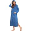Ekouaer Nightgowns for Women Cotton Nightgown Long Sleeve Hooded Night Gown Contrast Color Full Length Loungewear with Pocket(Blue Dog Footprints)