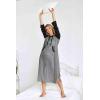 Ekouaer Nightgowns for Women Cotton Nightgown Long Sleeve Hooded Night Gown Contrast Color Full Length Loungewear with Pocket(Dark Grey)