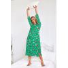 Ekouaer Nightgowns for Women Cotton Nightgown Long Sleeve Hooded Night Gown Contrast Color Full Length Loungewear with Pocket(Green Christmas Pattern)