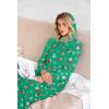 Ekouaer Nightgowns for Women Cotton Nightgown Long Sleeve Hooded Night Gown Contrast Color Full Length Loungewear with Pocket(Green Christmas Pattern)
