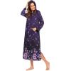 Ekouaer Nightgowns for Women Cotton Nightgown Long Sleeve Hooded Night Gown Contrast Color Full Length Loungewear with Pocket(Purple Flower)
