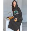 Ekouaer Nightgowns for Women Cotton Nightgown Long Sleeve Hooded Night Gown Contrast Color Full Length Loungewear with Pocket(Wine Red  Gray  Black)