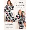 Ekouaer Plus Size Robes for Women Lightweight Bathrobe V Neck Kimono Loungewear Soft Maternity Robes with Pockets 1X-5X(Bigleafpink)