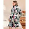 Ekouaer Plus Size Robes for Women Lightweight Bathrobe V Neck Kimono Loungewear Soft Maternity Robes with Pockets 1X-5X(Bigleafpink)