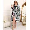 Ekouaer Plus Size Robes for Women Lightweight Bathrobe V Neck Kimono Loungewear Soft Maternity Robes with Pockets 1X-5X(Bigleafpink)
