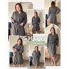 Ekouaer Plus Size Robes for Women Lightweight Bathrobe V Neck Kimono Loungewear Soft Maternity Robes with Pockets 1X-5X(Dark Gray)