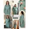 Ekouaer Plus Size Robes for Women Lightweight Bathrobe V Neck Kimono Loungewear Soft Maternity Robes with Pockets 1X-5X(Gray Green)