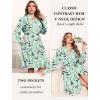 Ekouaer Plus Size Robes for Women Lightweight Bathrobe V Neck Kimono Loungewear Soft Maternity Robes with Pockets 1X-5X(Light Green Flowers)