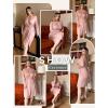 Ekouaer Plus Size Robes for Women Lightweight Bathrobe V Neck Kimono Loungewear Soft Maternity Robes with Pockets 1X-5X(Pink)