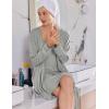Ekouaer Robe Sets for Women 2 Pieces Nightgown Long Sleeves Bathrobe Soft Sleepwear 2025 S-2XL(Light Grey)