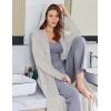 Ekouaer Robe for Women Zipper Robe Loungewear Full Length Sleepwear Pockets Housecoat Casual Straight Robe S-XXL(Light Grey)