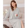 Ekouaer Robe for Women Zipper Robe Loungewear Full Length Sleepwear Pockets Housecoat Casual Straight Robe S-XXL(Light Grey)